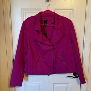 Lane Bryant Magenta Blazer with Zip Details